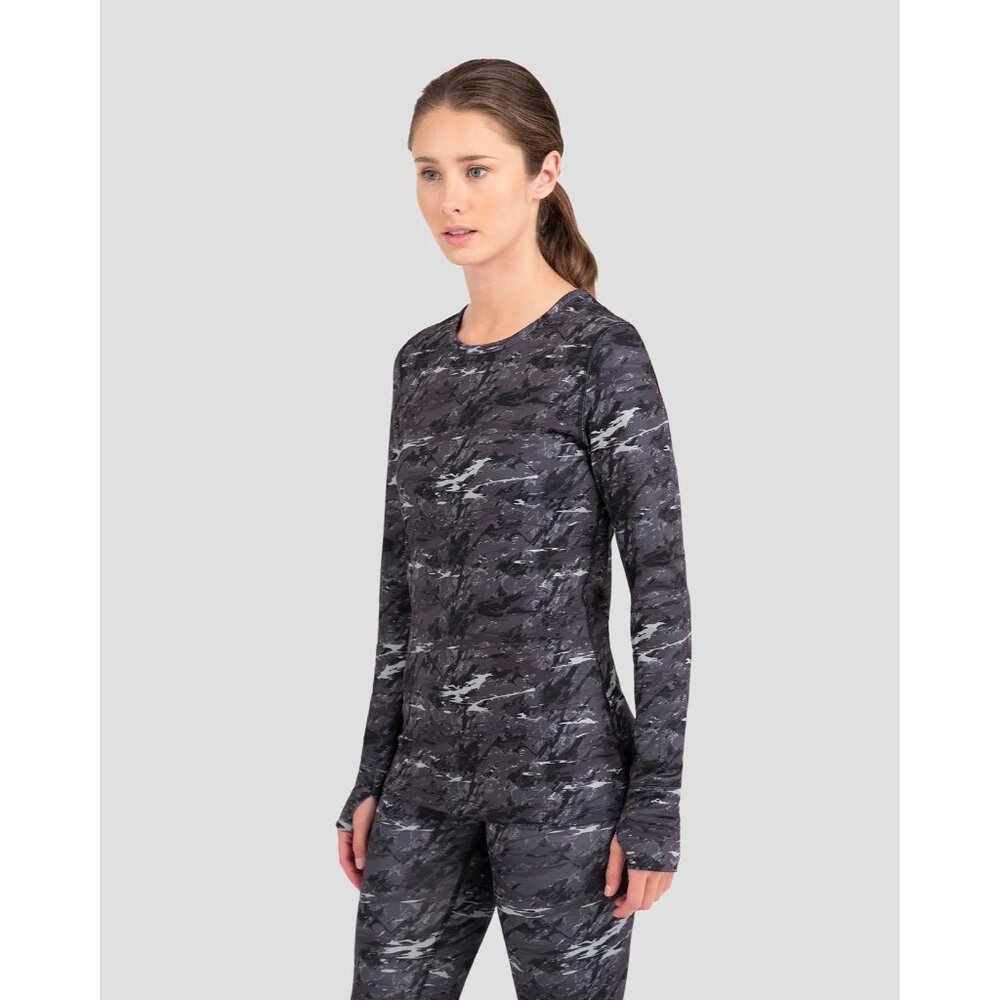 Terramar Below Zero Scoop-Neck Long-Sleeve Base-Layer‎ Shirt - Movement Camo - M